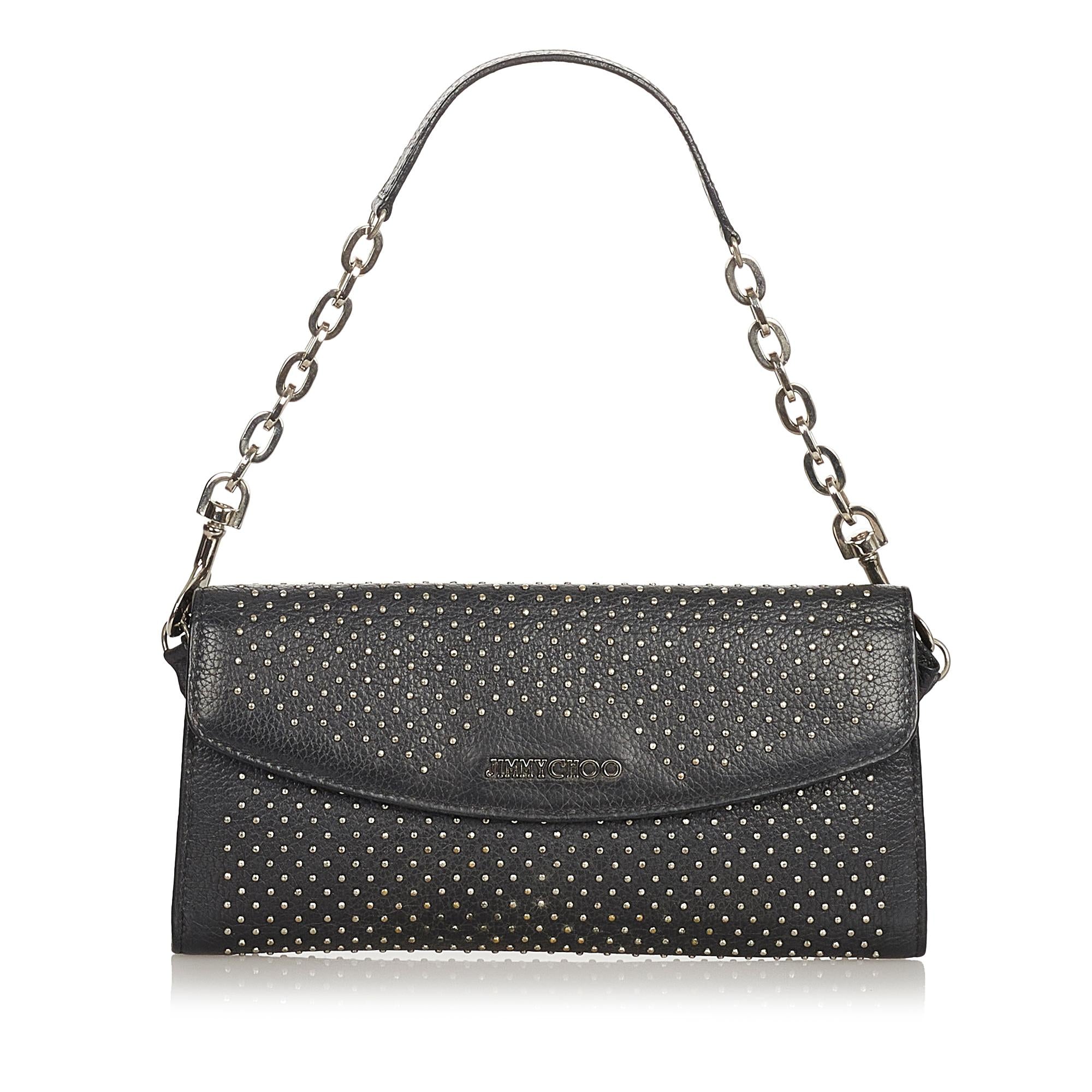 Jimmy Choo Studded Leather Baguette (SHG-25938)