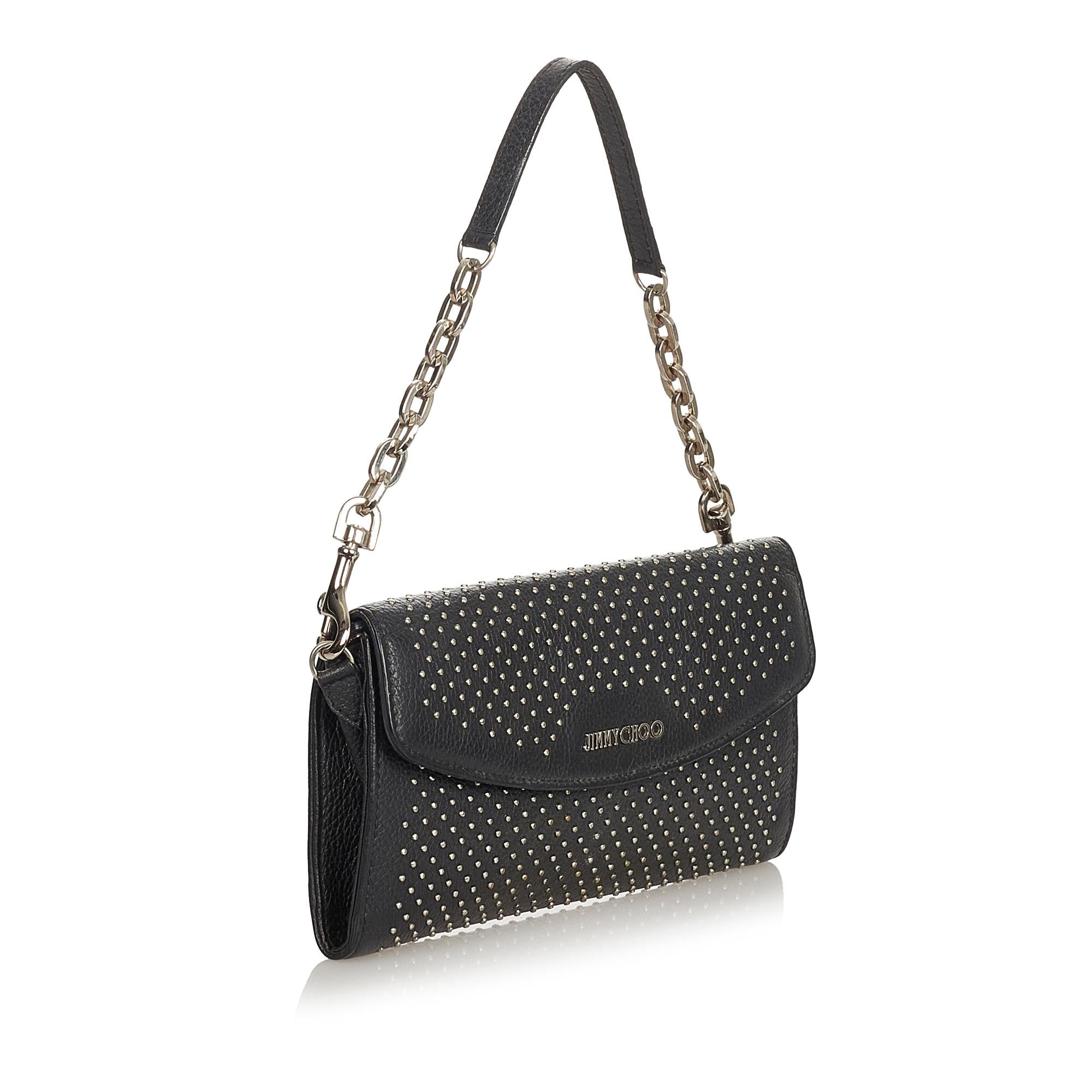 Jimmy Choo Studded Leather Baguette (SHG-25938)