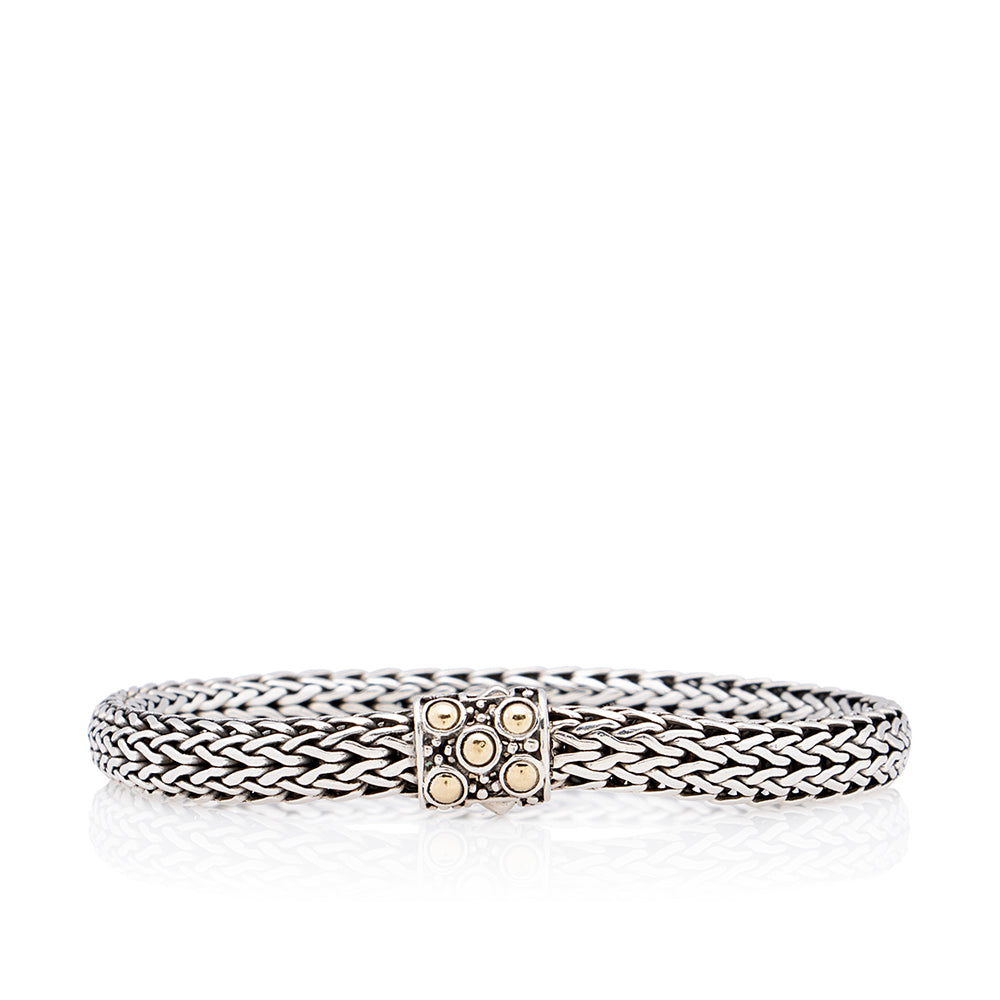 John Hardy Sterling Silver 18k Gold Jaisalmer Dot Bracelet (SHF-22113)