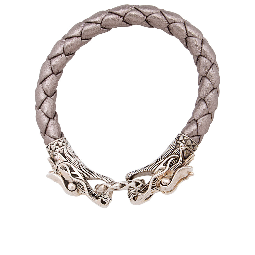John Hardy Sterling Silver Legends Naga Double Dragon Head Bracelet (SHF-18512)