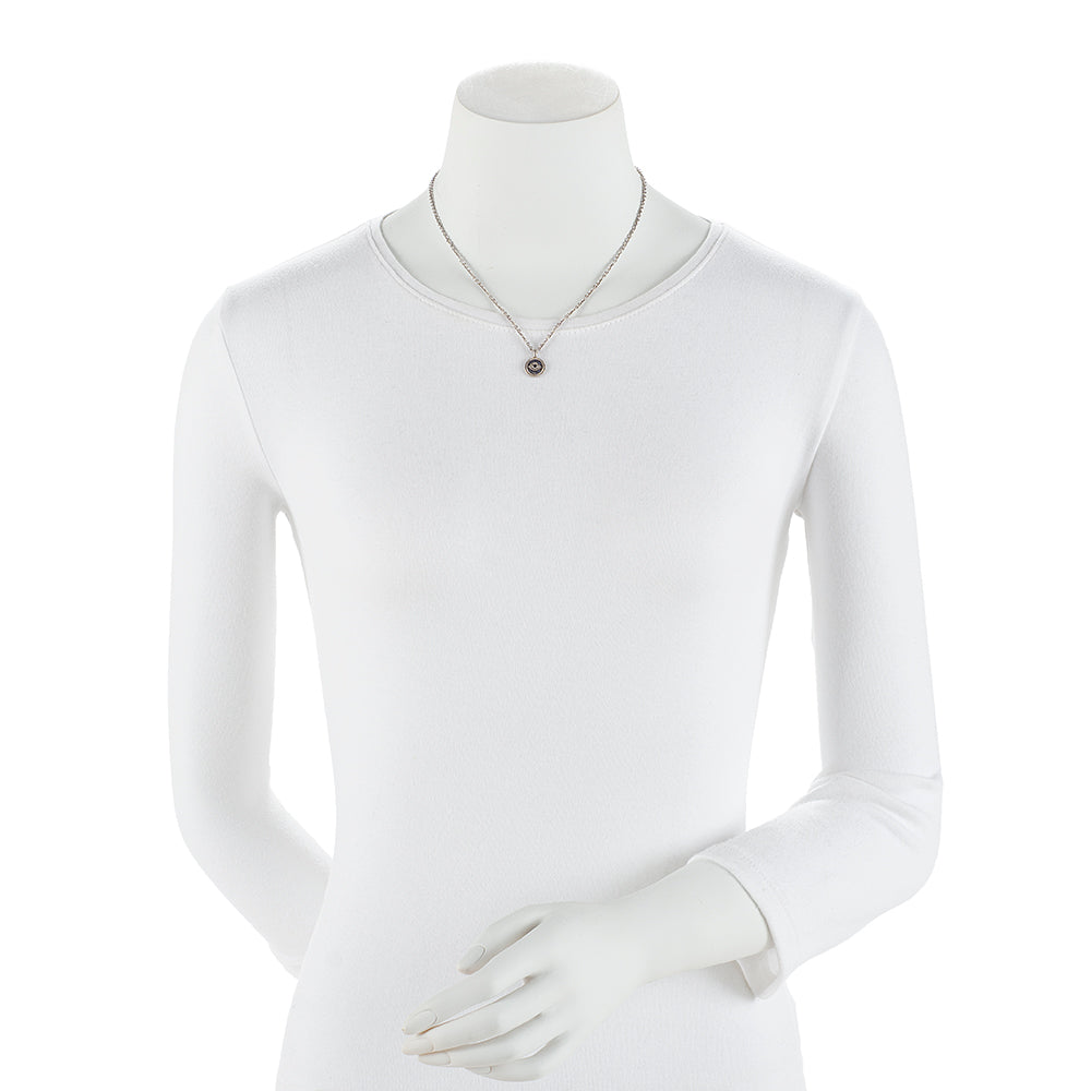 Judith Ripka Sterling Silver Diamond Evil Eye Necklace (SHF-19590)