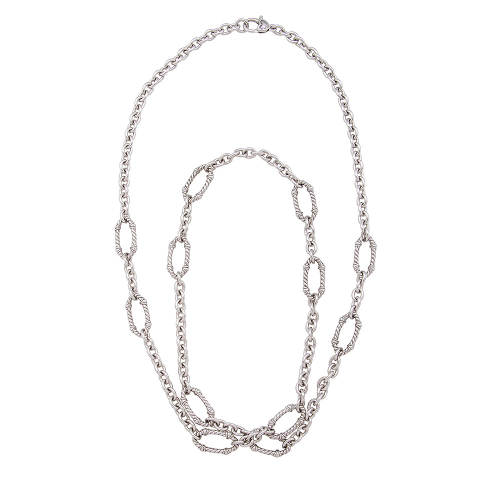 Judith Ripka Sterling Silver Link Necklace (SHF-18530)