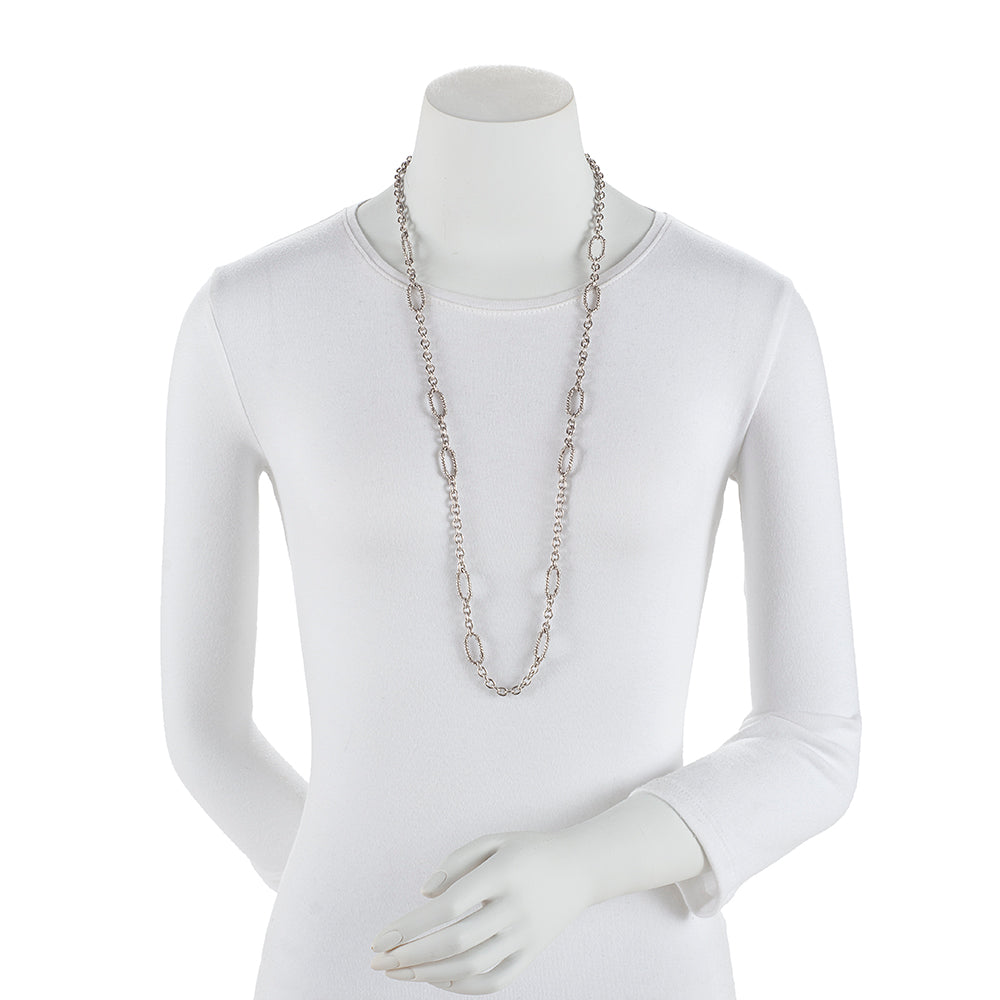 Judith Ripka Sterling Silver Link Necklace (SHF-18530)