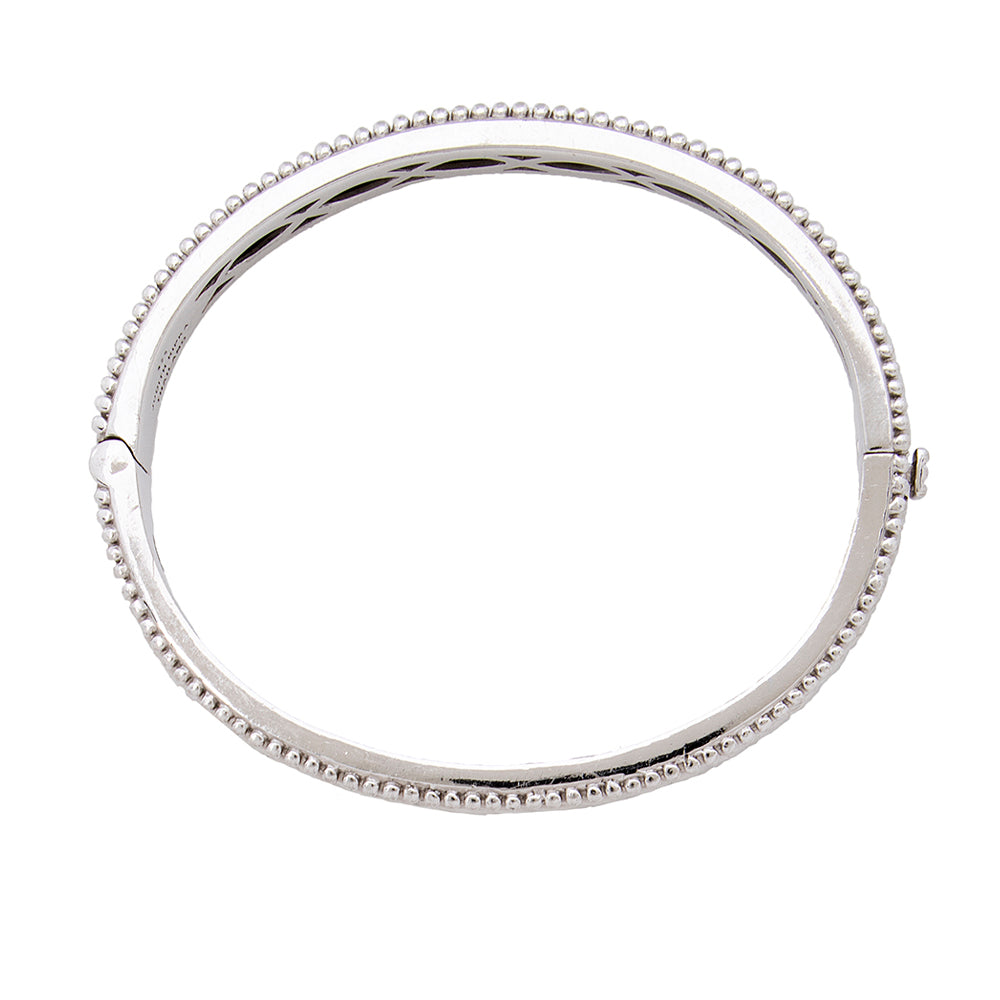 Judith Ripka Sterling Silver Signet Bangle Bracelet (SHF-18528)