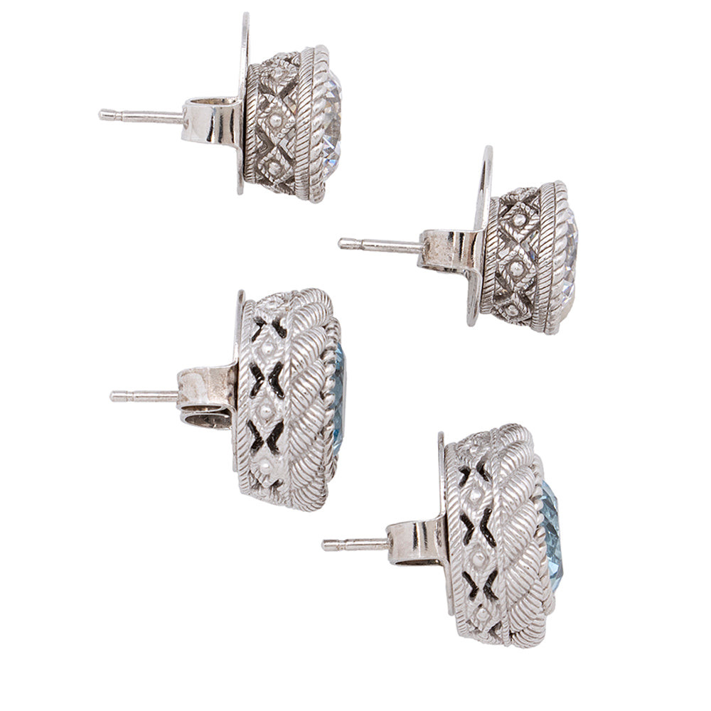 Judith Ripka Sterling Silver Sterling Collection Set Earrings (SHF-19597)