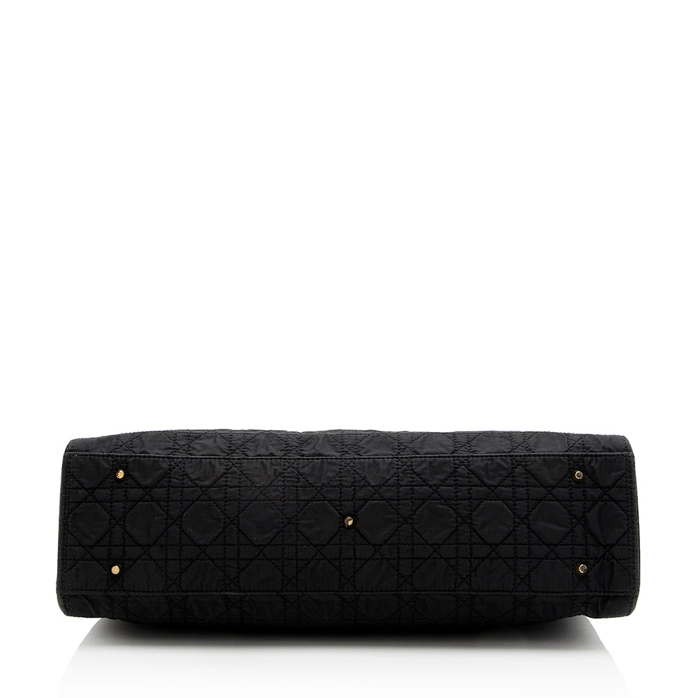 Dior Vintage Nylon Lady Dior Fold Over Large Satchel (SHF-18340)