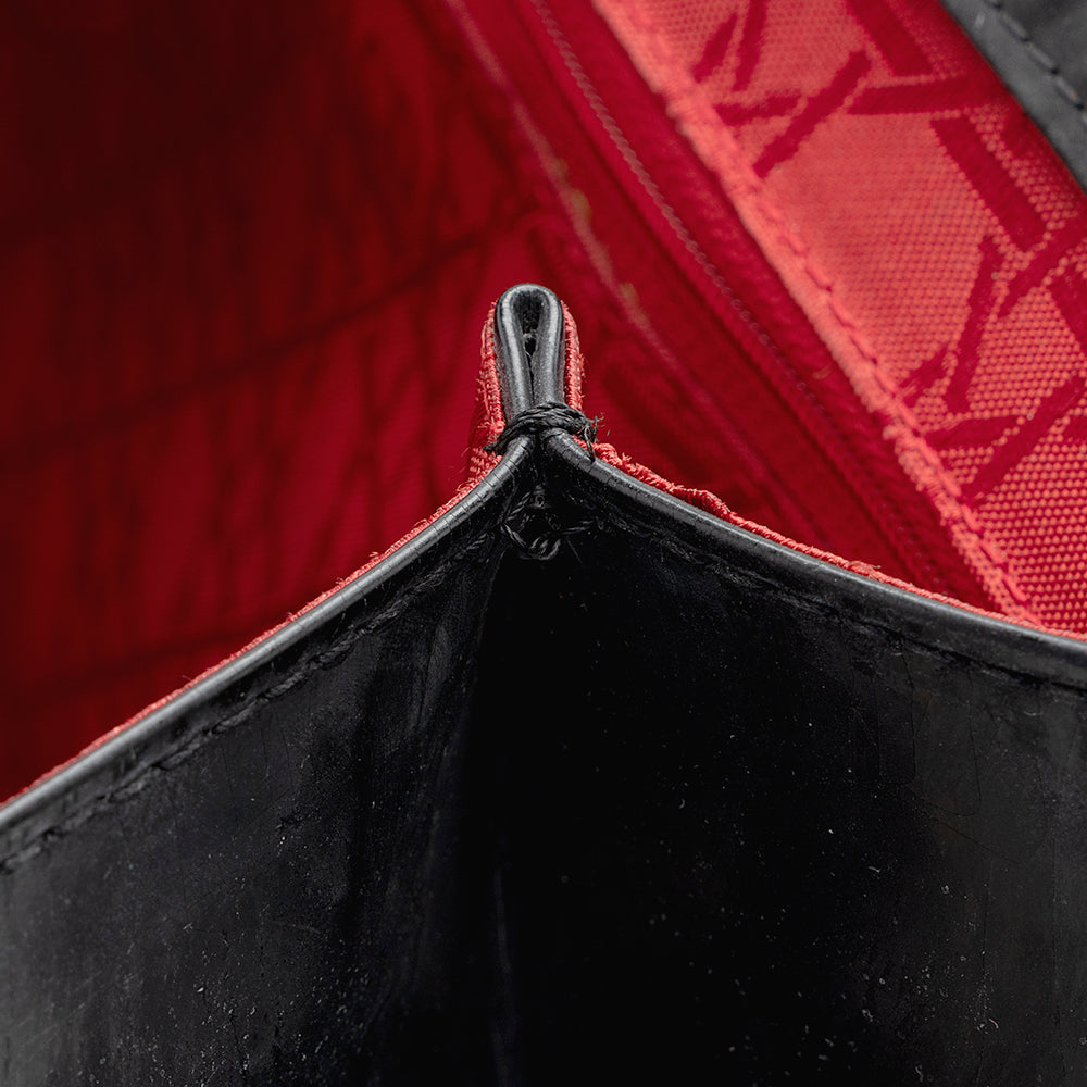 Dior Vintage Nylon Lady Dior Fold Over Large Satchel (SHF-18340)