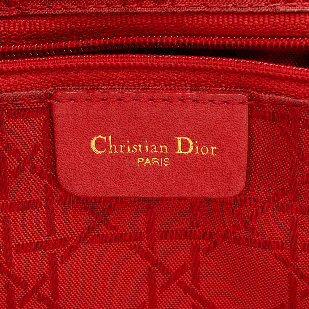 Dior Vintage Nylon Lady Dior Fold Over Large Satchel (SHF-18340)