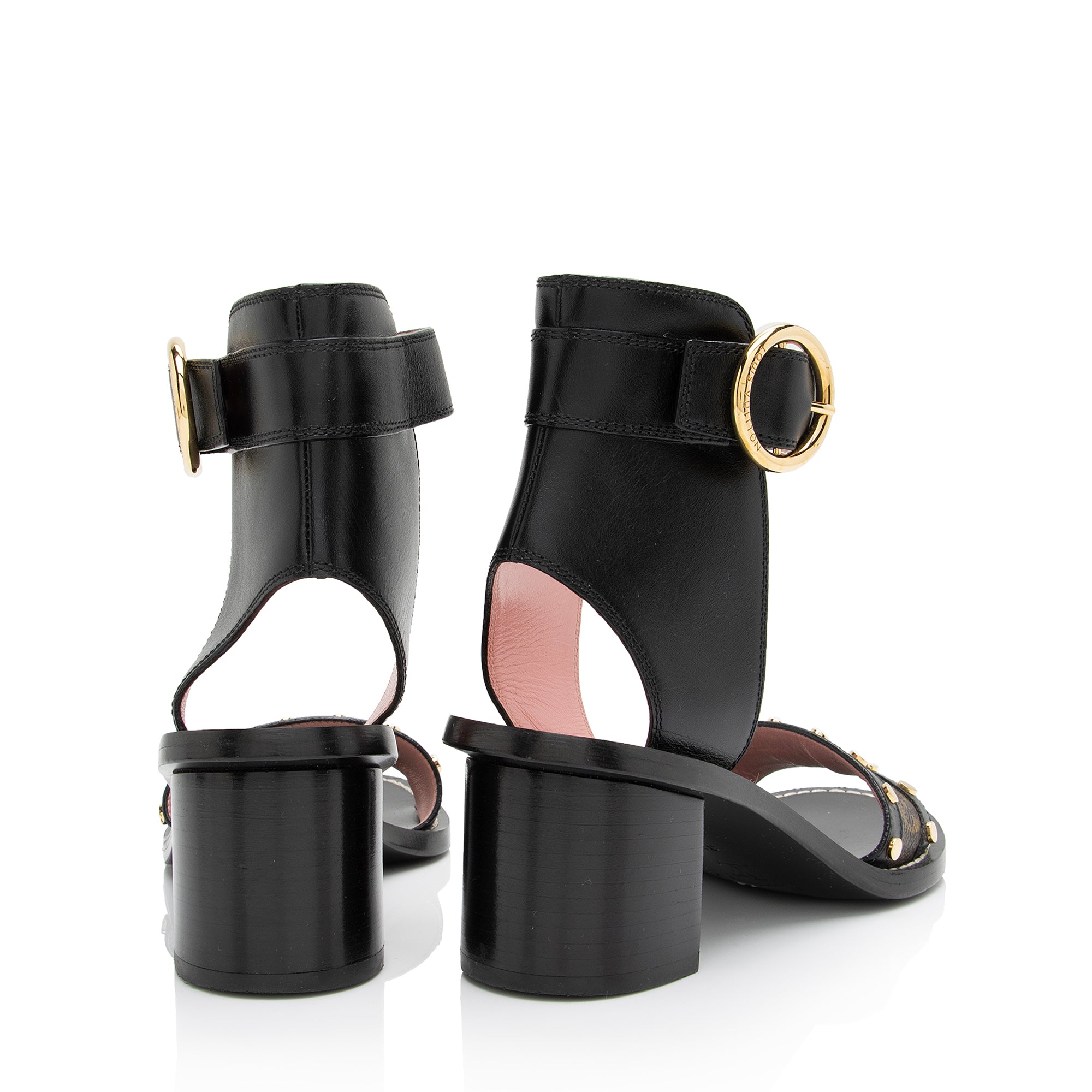 Louis Vuitton Calfskin Monogram Canvas Passenger Sandals - Size 7 / 37 (SHF-RndsyE)