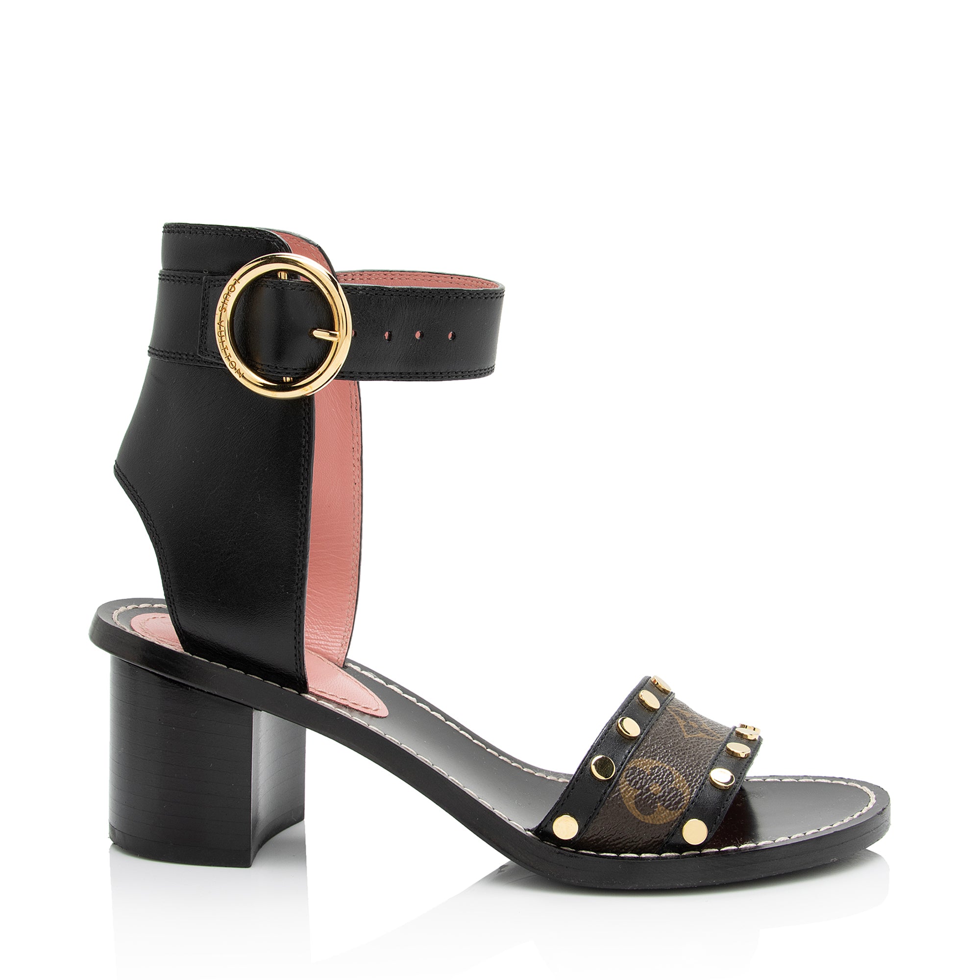 Louis Vuitton Calfskin Monogram Canvas Passenger Sandals - Size 7 / 37 (SHF-RndsyE)