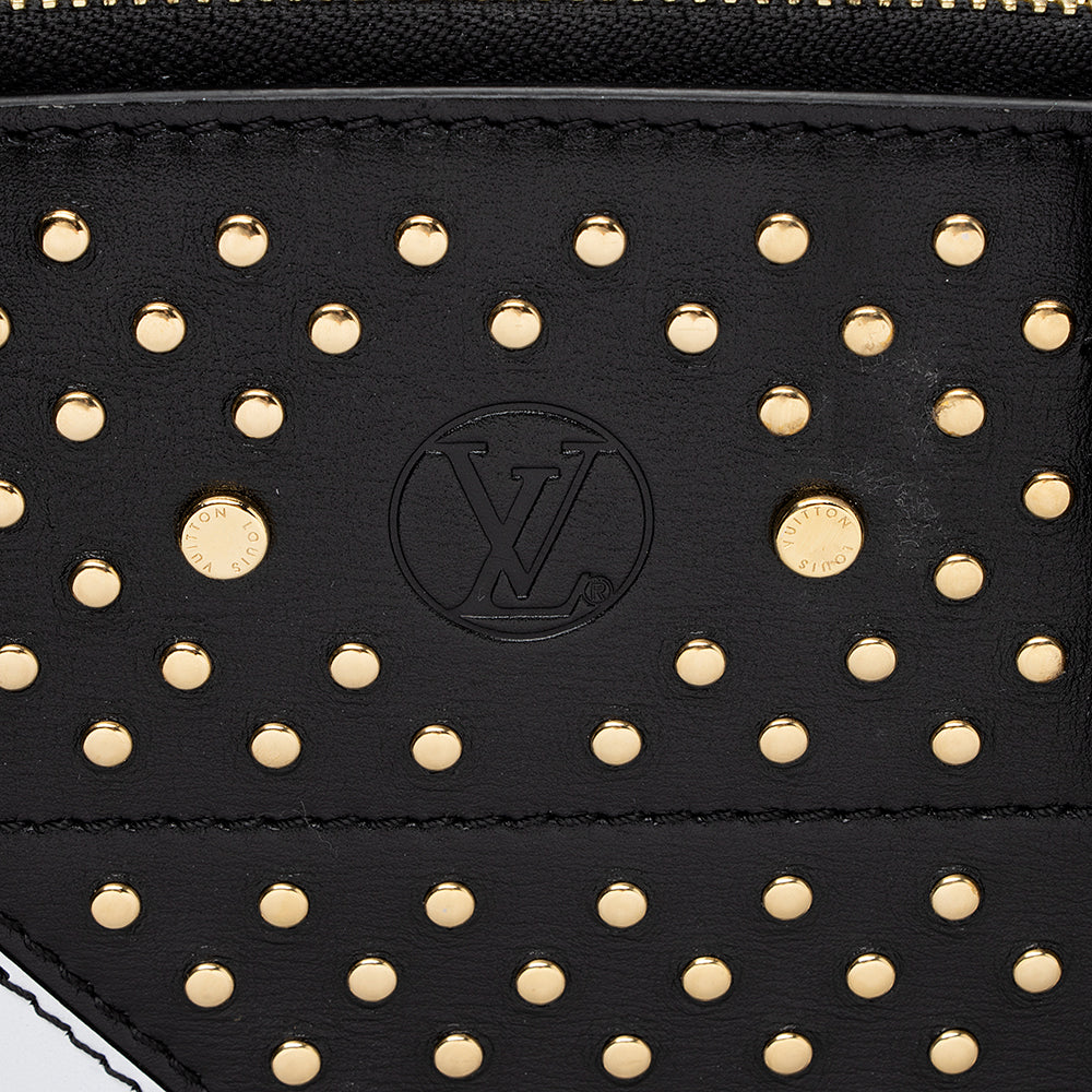 Louis Vuitton Calfskin Reverse Monogram Studded City Steamer MM Tote (SHF-18594)