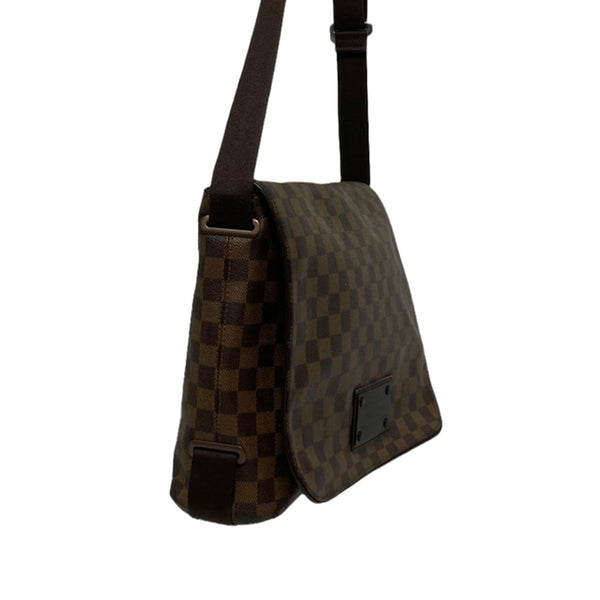 Louis Vuitton Brooklyn Messenger Bag MM Brown Canvas Damier Ebene