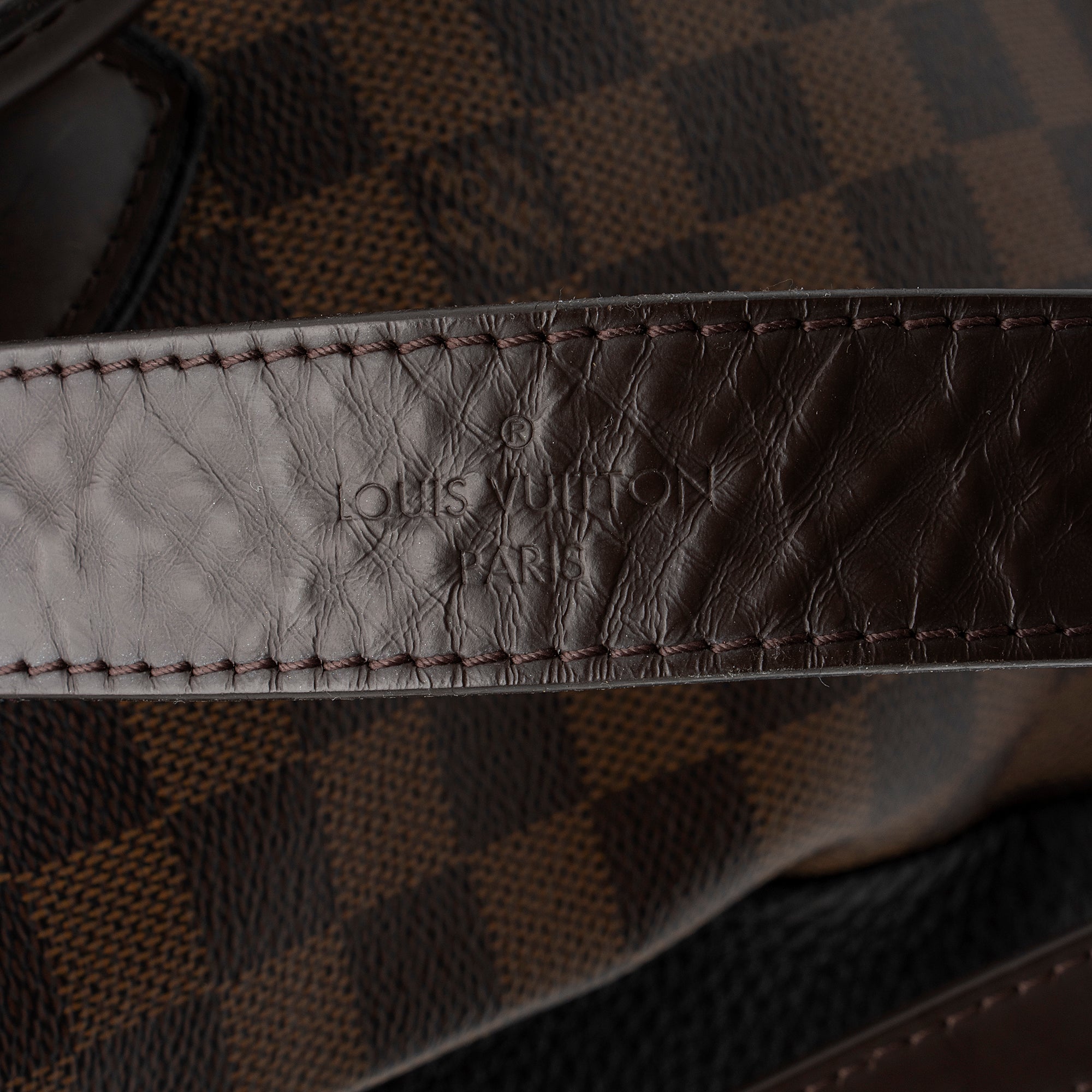 Louis Vuitton Damier Ebene Cuir Taurillon Normandy Satchel (SHF-23318)