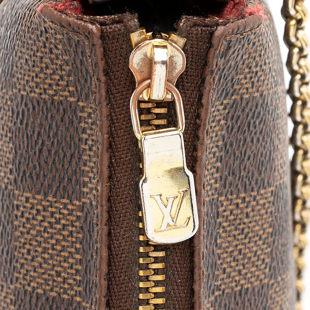 Louis Vuitton Damier Ebene Eva Clutch (SHF-20387)