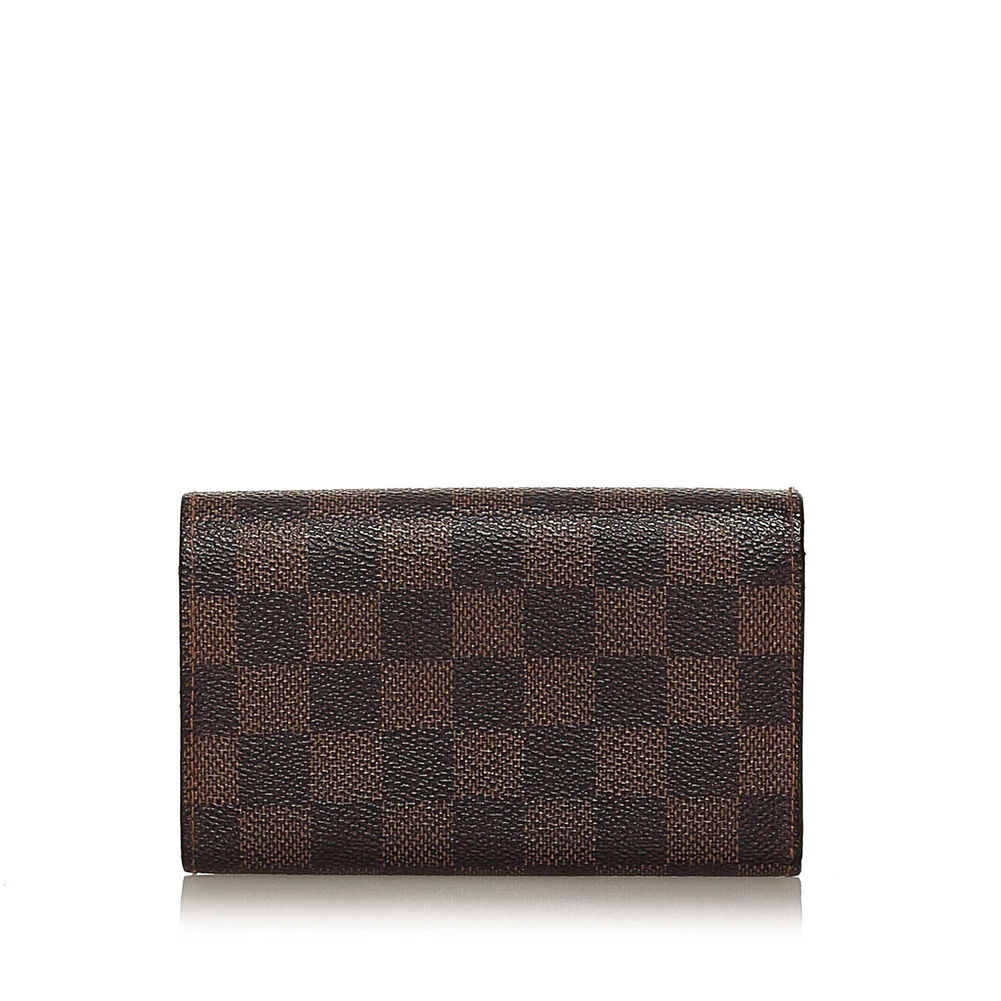 Louis Vuitton Damier Ebene Flap Small Wallet (SHG-28857)