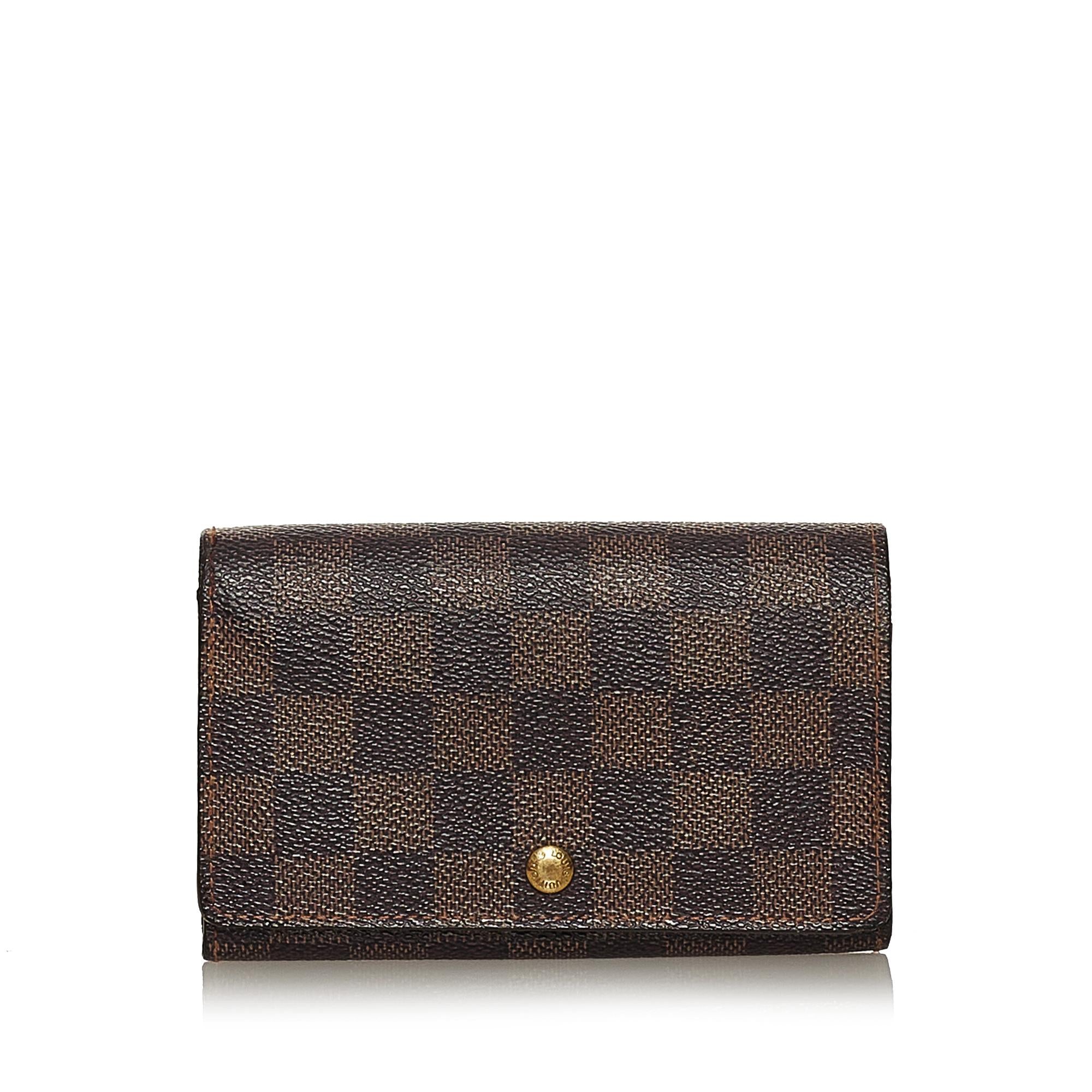 Louis Vuitton Damier Ebene Flap Small Wallet (SHG-28857)