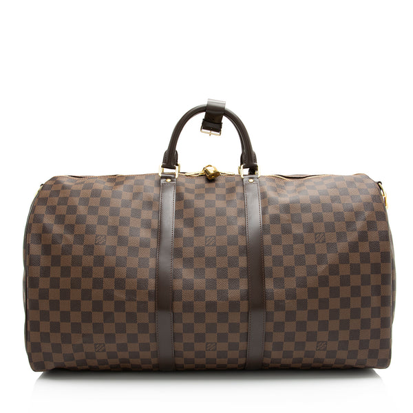 Louis Vuitton Damier Ebene Keepall Bandouliere 55 Duffle Bag with Stra –  Bagriculture