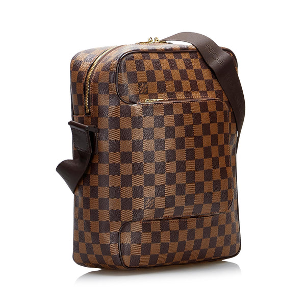 Pre-Owned Louis Vuitton Olav Damier Ebene MM Brown Crossbody Bag 