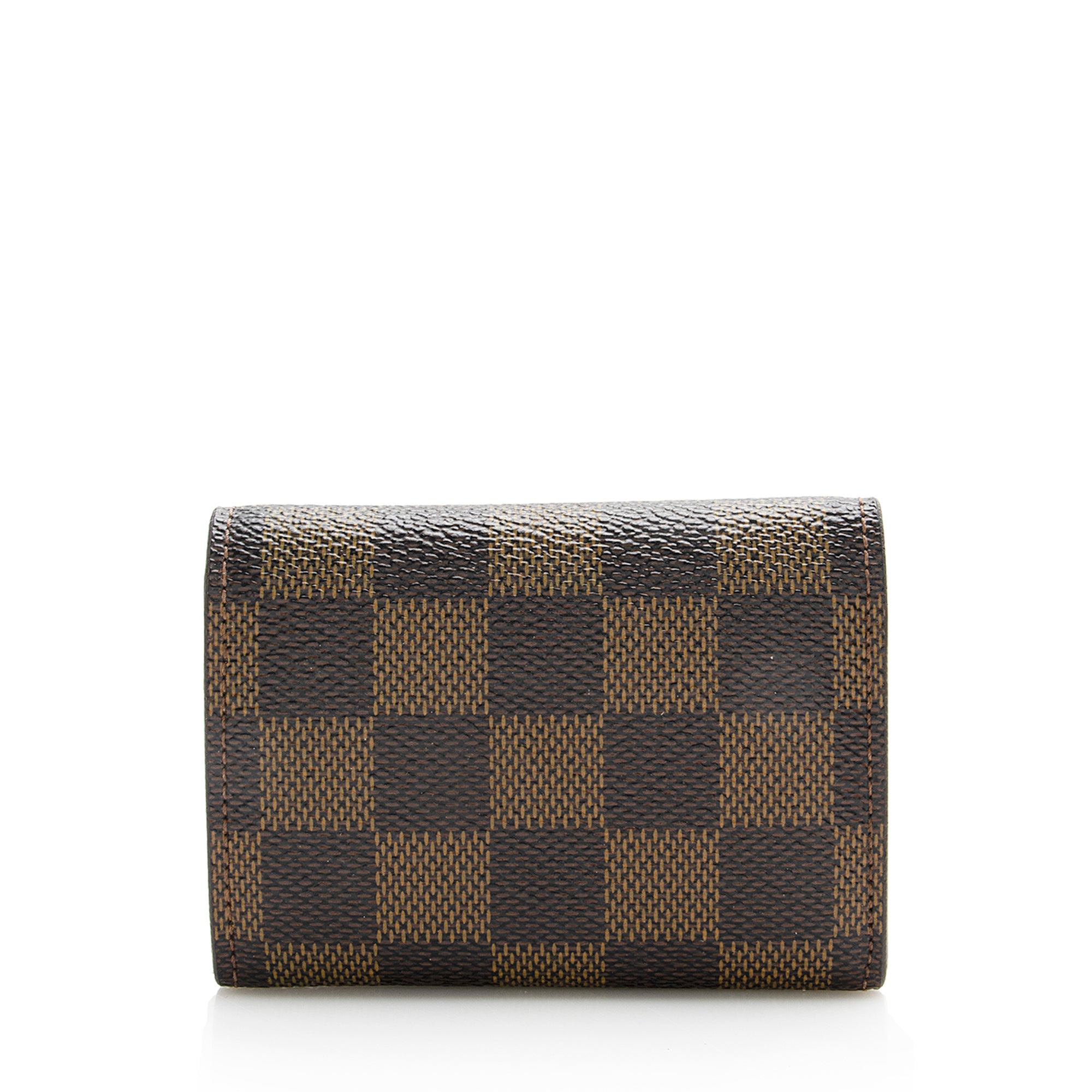 Louis Vuitton Damier Ebene Porte Monnaie Plat Coin Purse (SHF-22251)