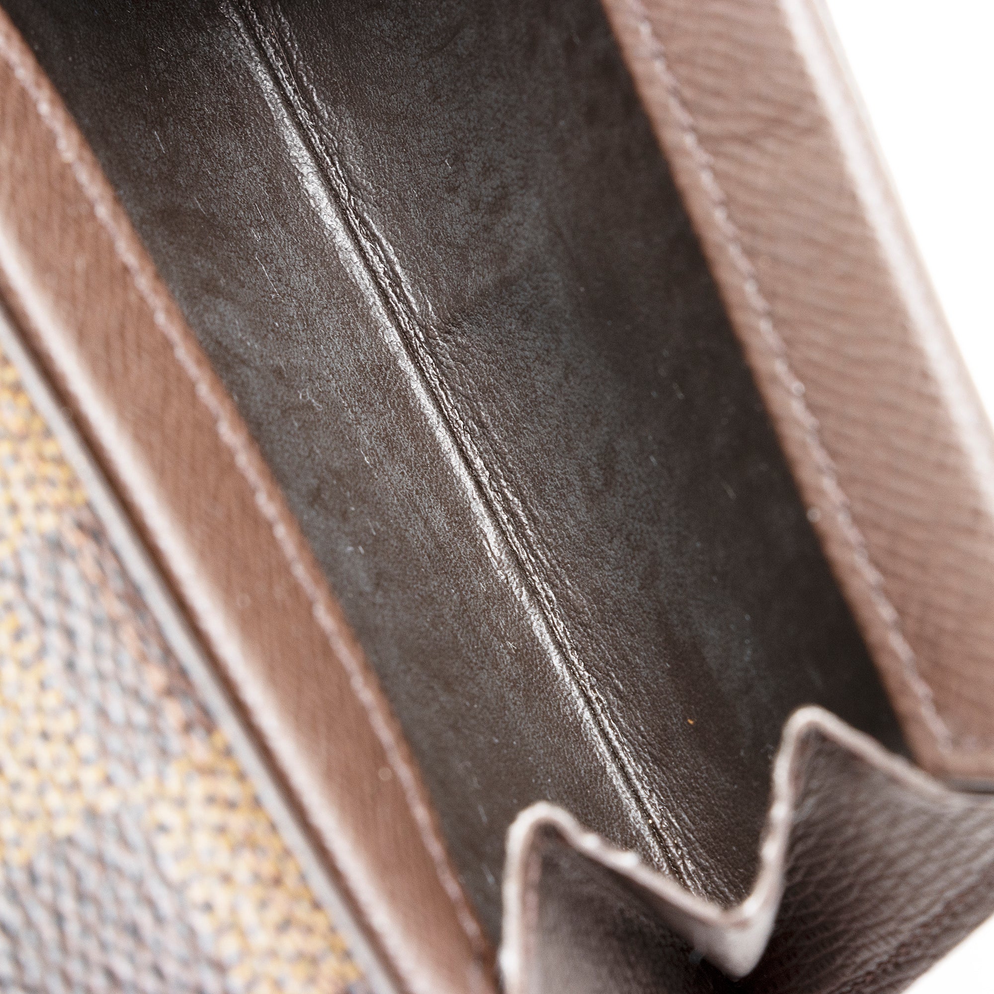 Louis Vuitton Damier Ebene Porte Monnaie Plat Coin Purse (SHF-22251)