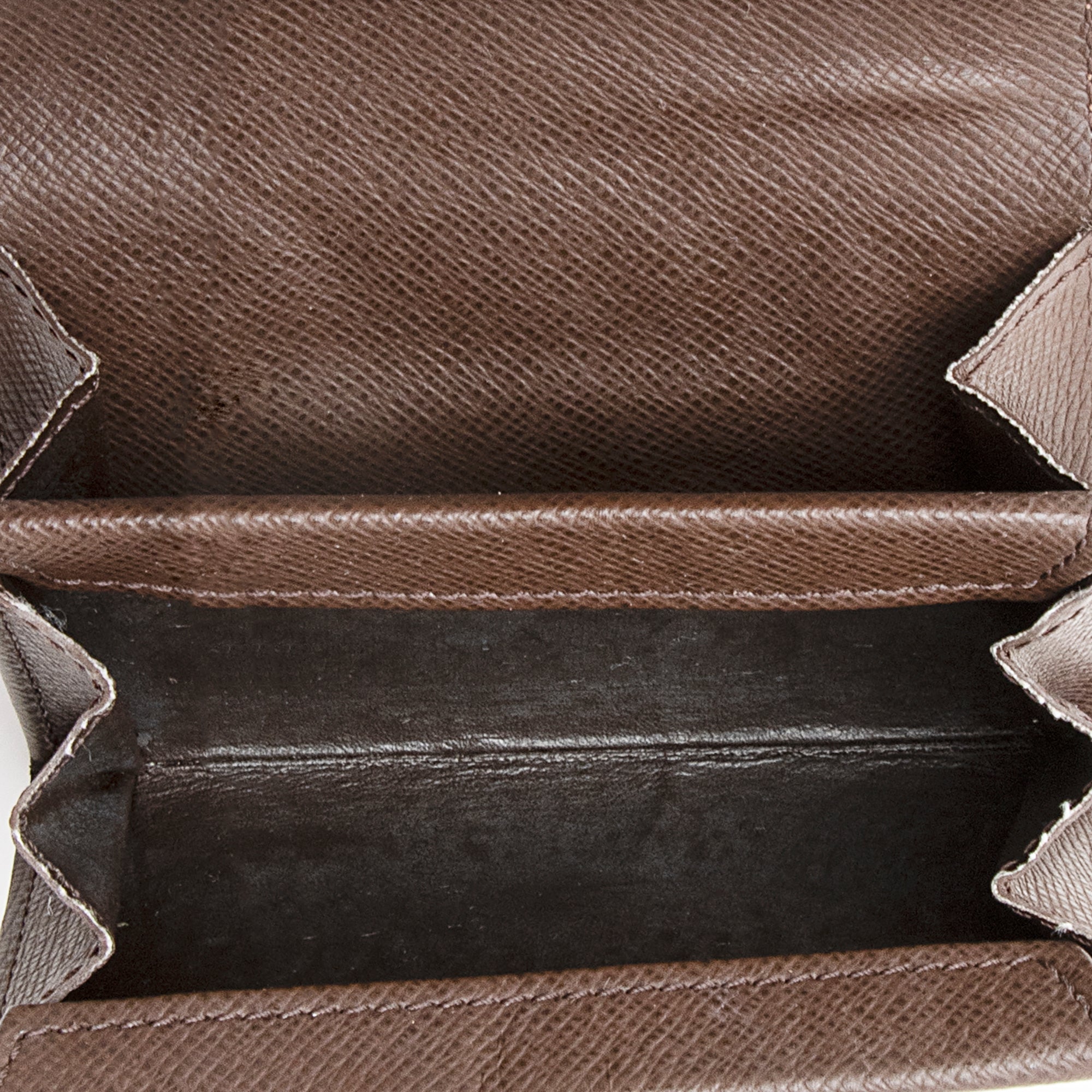 Louis Vuitton Damier Ebene Porte Monnaie Plat Coin Purse (SHF-22251)