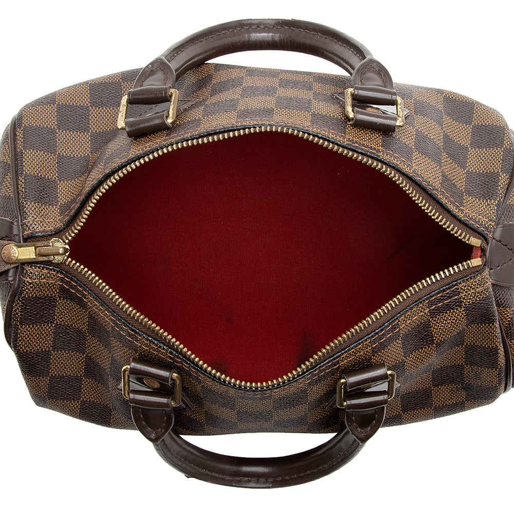 Louis Vuitton Damier Ebene Speedy 25 Satchel (SHF-22073)