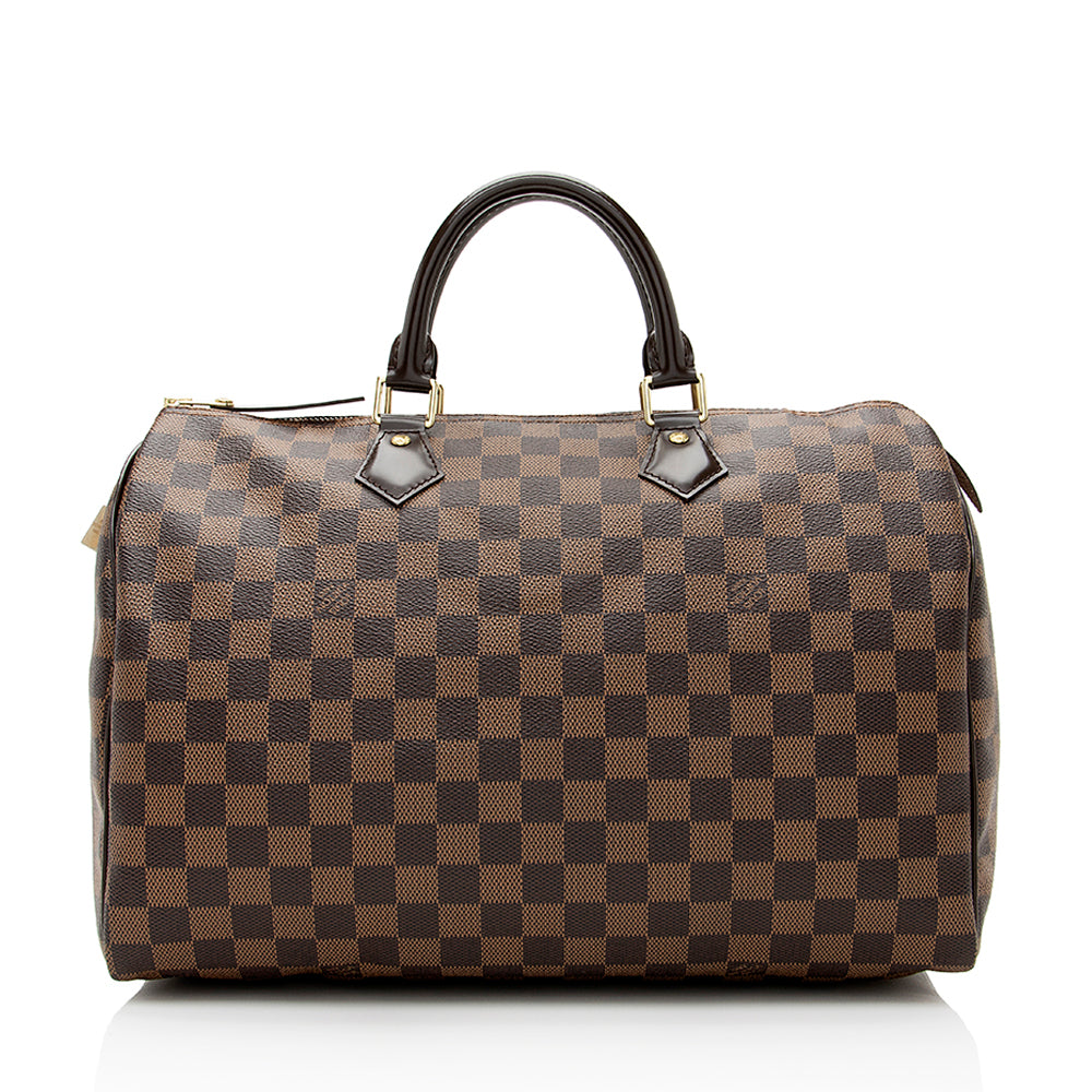 Louis Vuitton Damier Ebene Speedy 35 Satchel (SHF-20582)