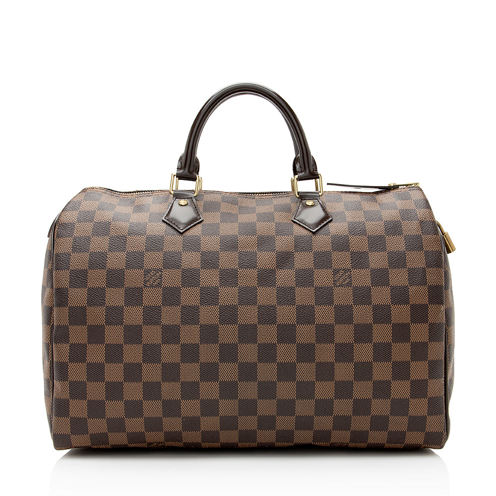 Louis Vuitton Damier Ebene Speedy 35 Satchel (SHF-20582)