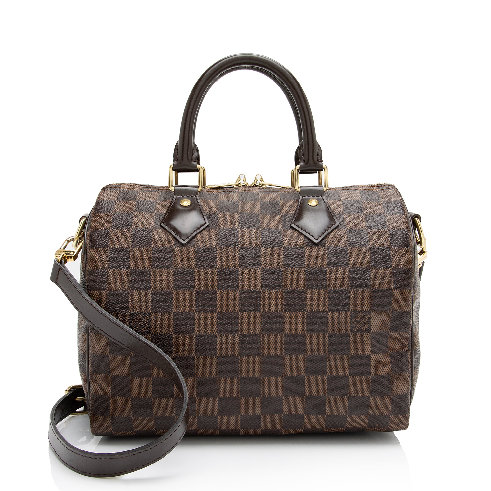 Louis Vuitton Damier Ebene Speedy Bandouliere 25 Satchel (SHF-aX43Y9)