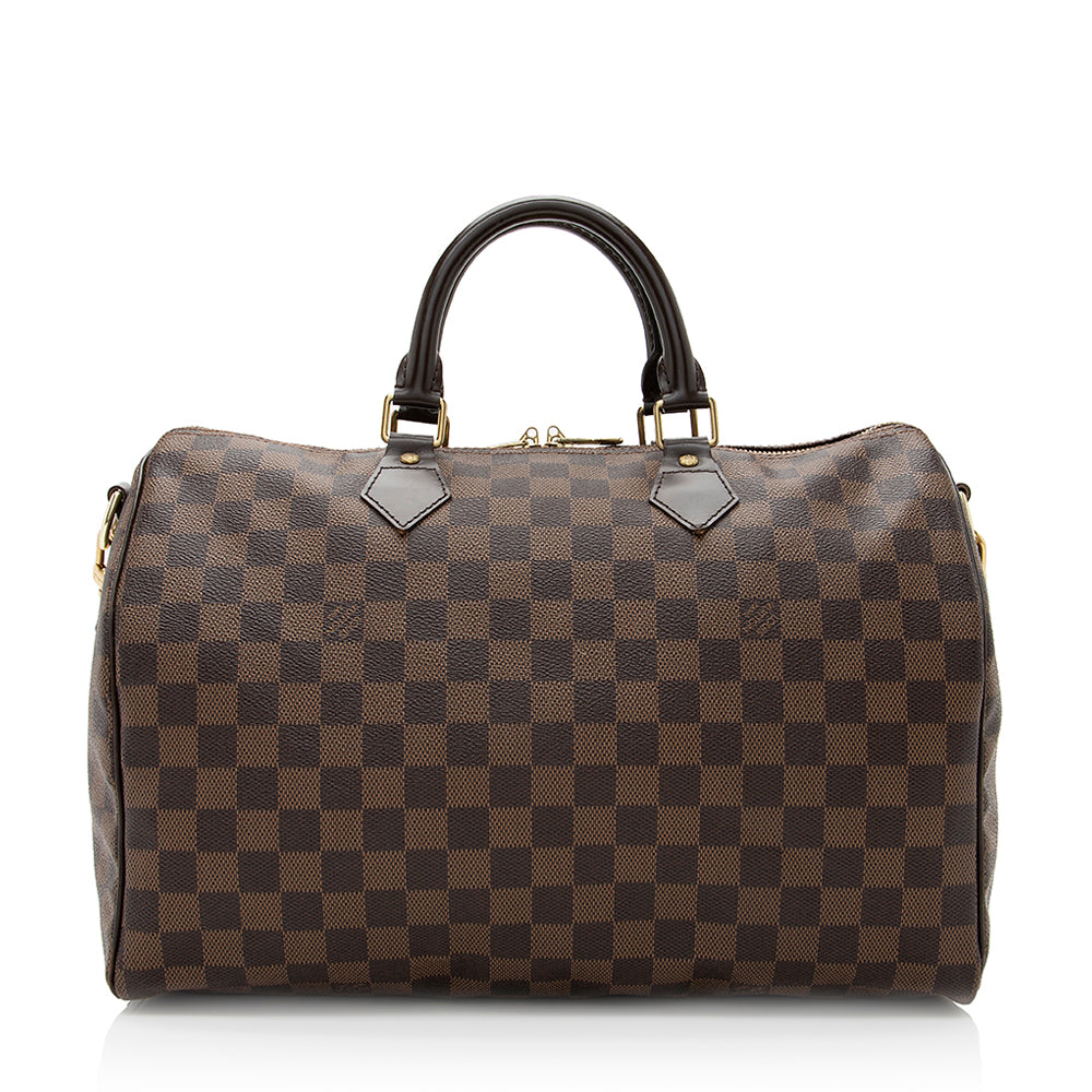 Louis Vuitton Damier Ebene Speedy Bandouliere 35 Satchel (SHF-20751)