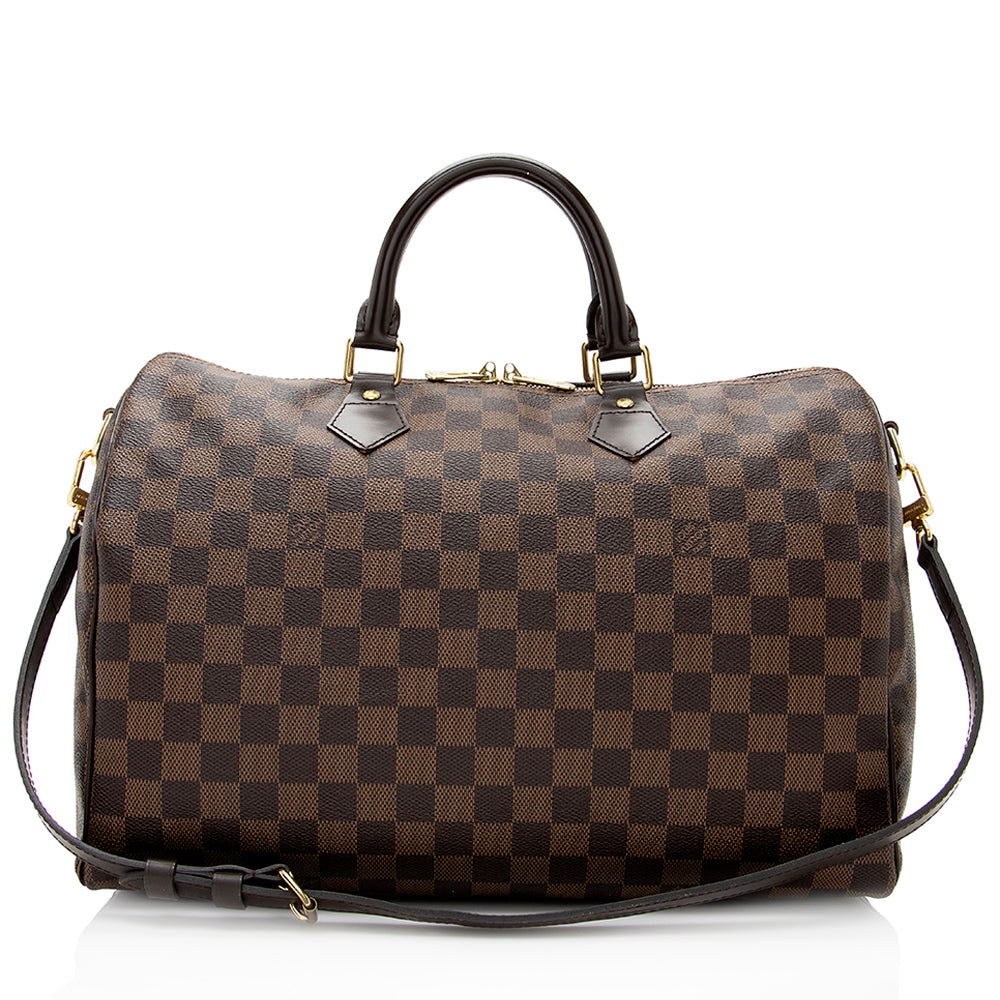 Louis Vuitton Damier Ebene Speedy Bandouliere 35 Satchel (SHF-20751)
