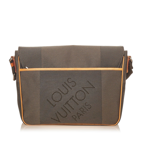 Terre damier geant messenger cloth satchel Louis Vuitton Brown in