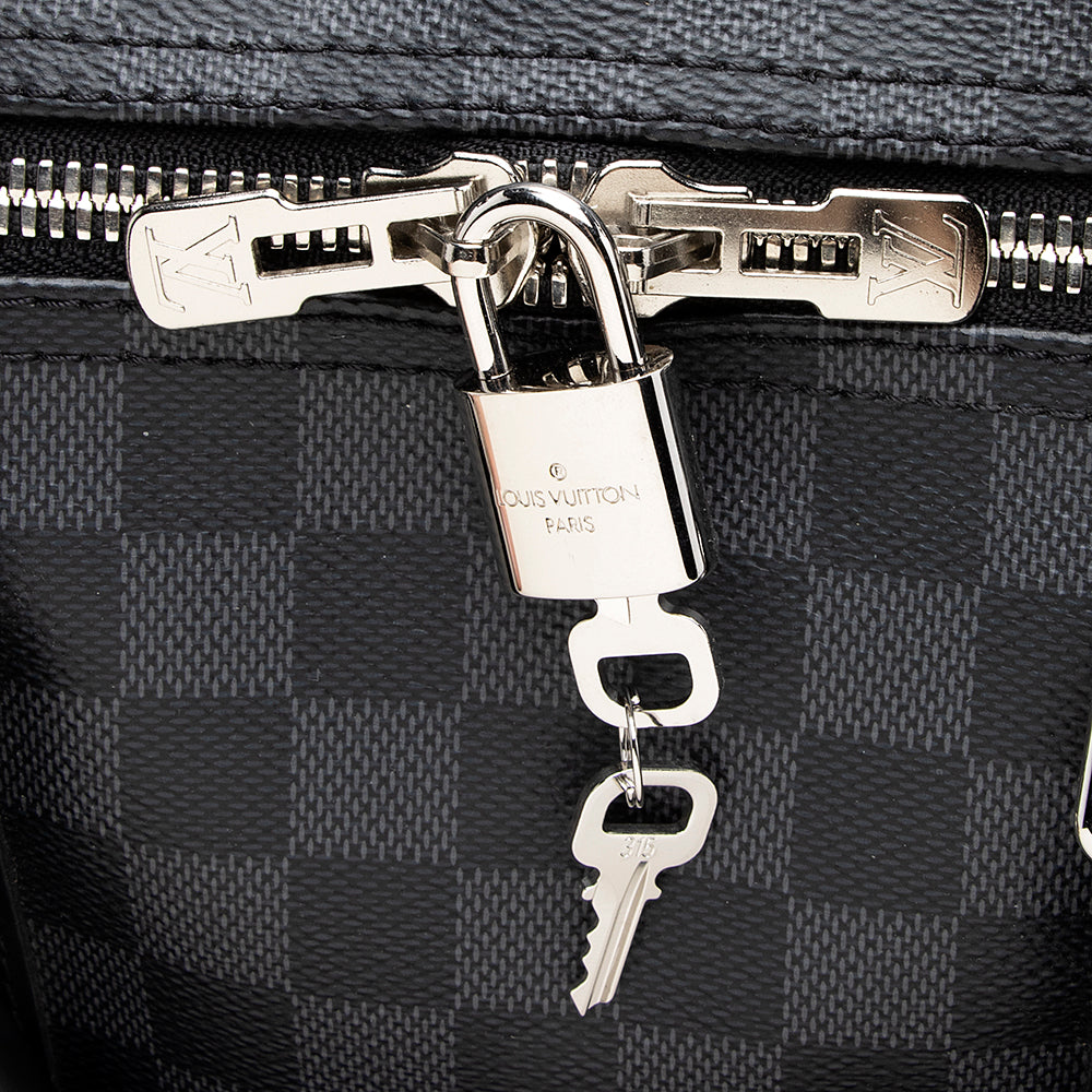 Louis Vuitton Damier Graphite Keepall Bandouliere 55 Duffel Bag (SHF-18775)
