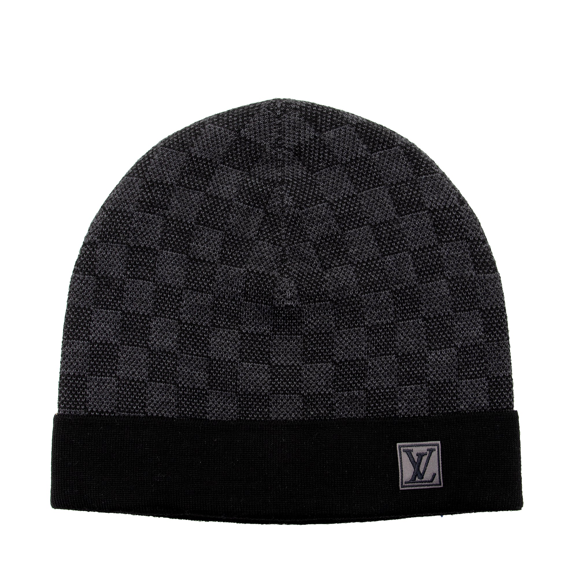 Louis Vuitton Damier Graphite Wool Beanie (SHF-22306)