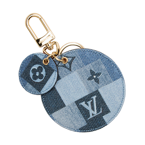 Louis Vuitton Denim Damier Patchwork Bag Charm (SHF-22034