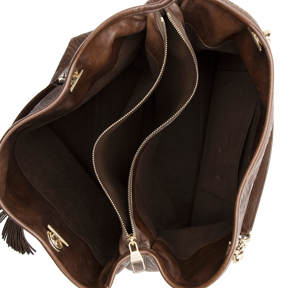 Louis Vuitton Embossed Leather Paris Souple Whisper GM Tote (SHF-19352)