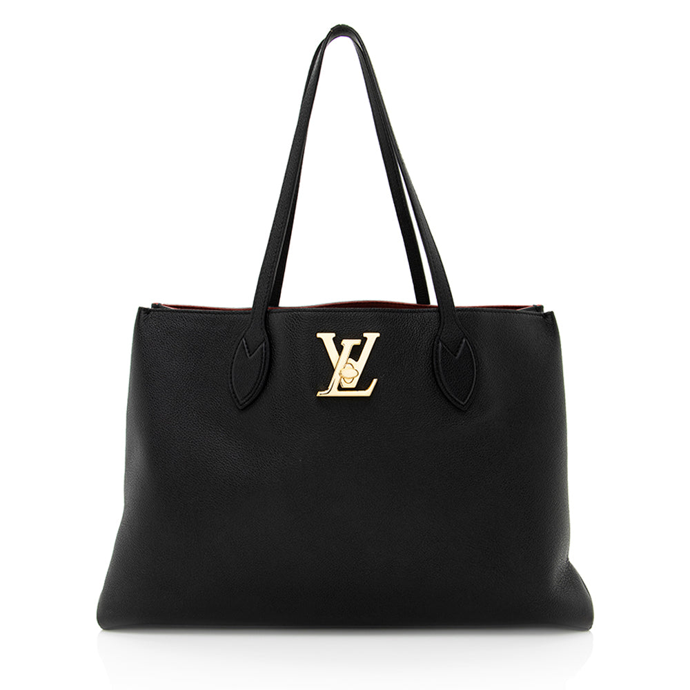Louis Vuitton Grained Calfskin Lockme Shopper Tote - FINAL SALE (SHF-20058)