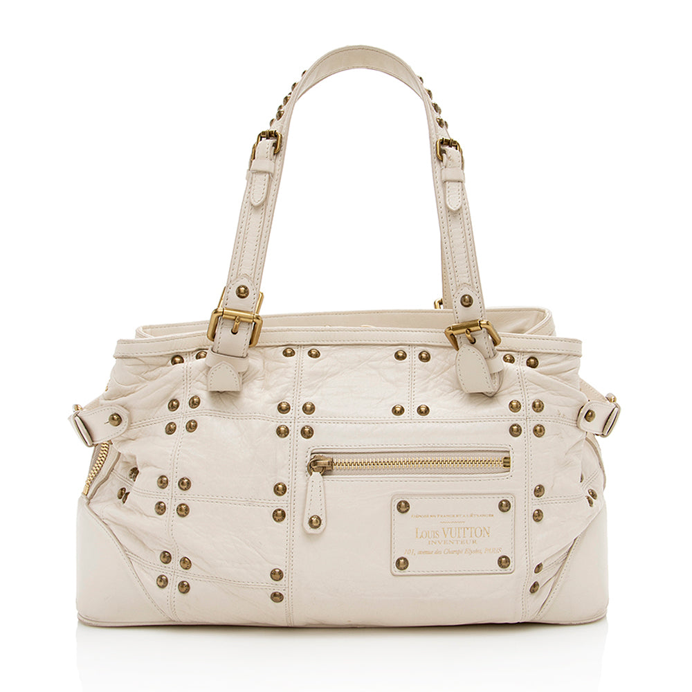 Louis Vuitton Leather Limited Edition Riveting Satchel - FINAL SALE (SHF-15156)