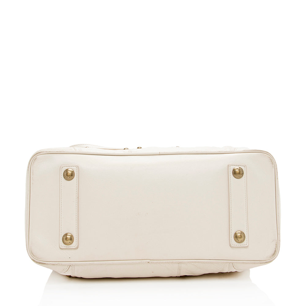 Louis Vuitton Leather Limited Edition Riveting Satchel - FINAL SALE (SHF-15156)