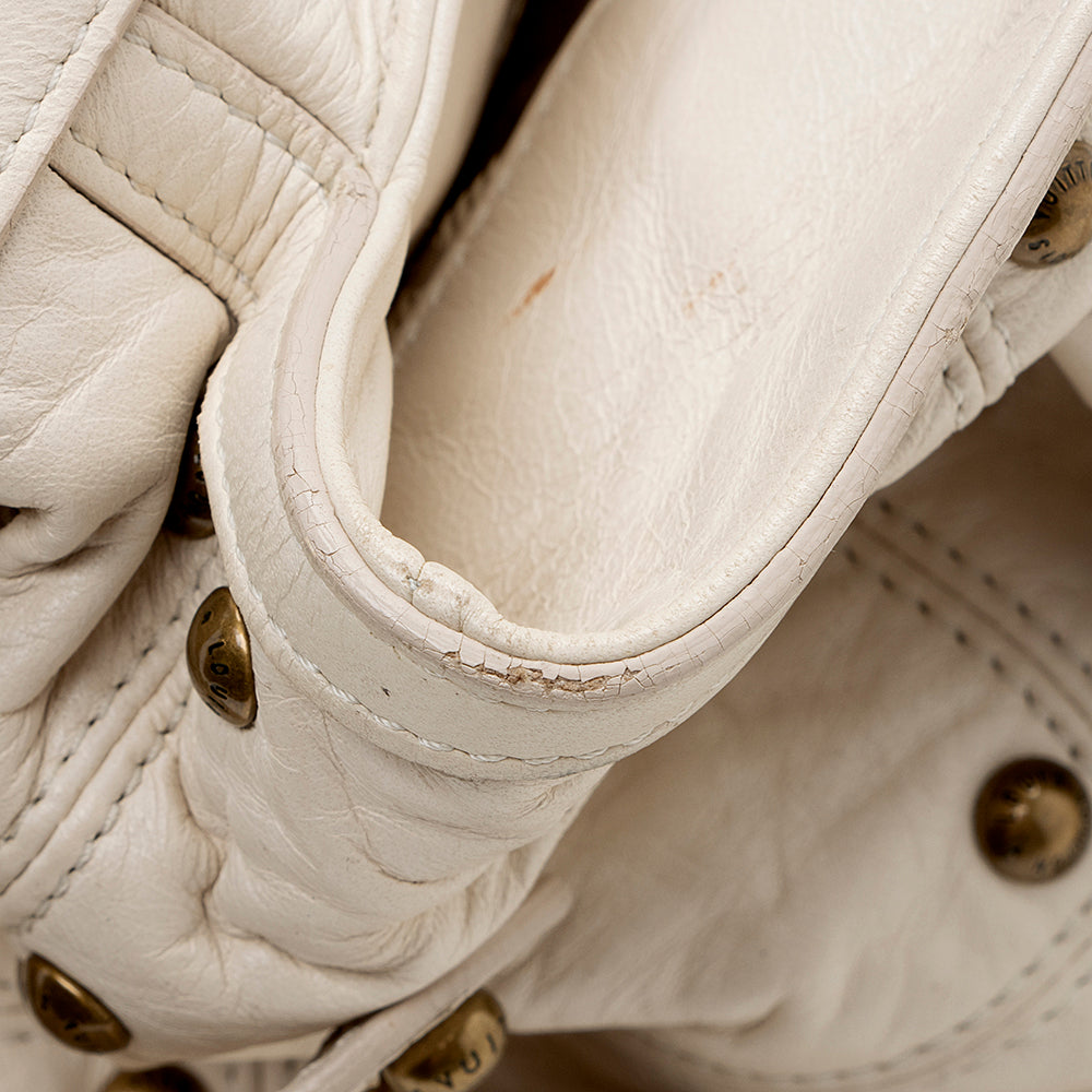 Louis Vuitton Leather Limited Edition Riveting Satchel - FINAL SALE (SHF-15156)