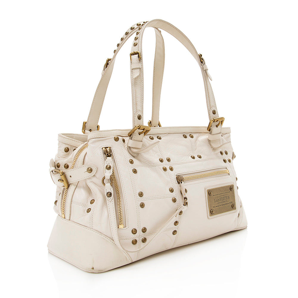 Louis Vuitton Leather Limited Edition Riveting Satchel - FINAL SALE (SHF-15156)
