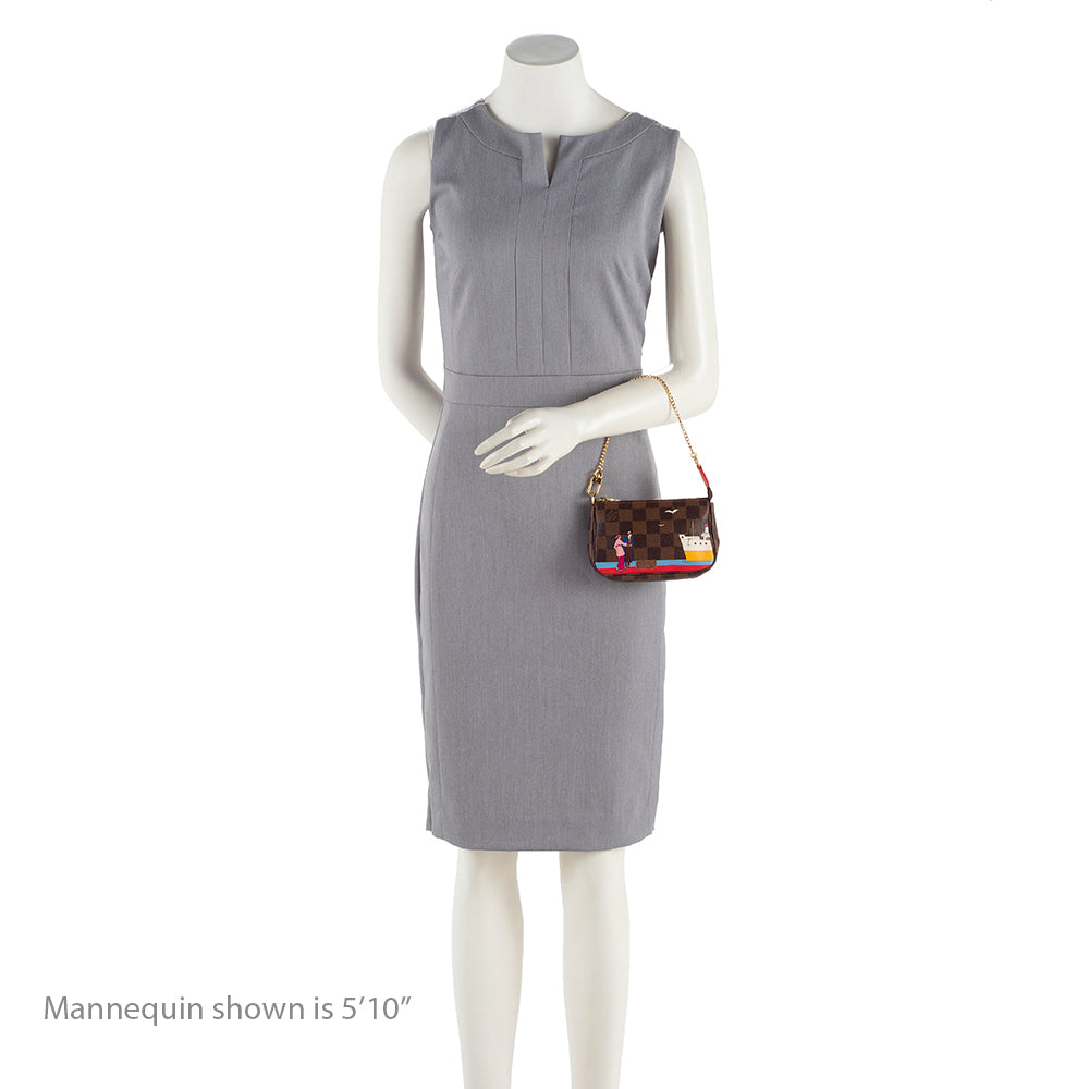 Louis Vuitton Limited Edition Damier Ebene Animation Mini Pochette (SHF-14837)