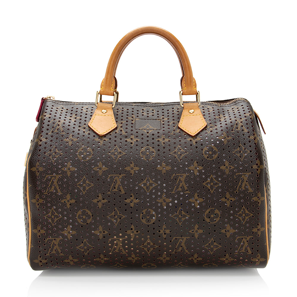 Louis Vuitton Limited Edition Monogram Canvas Perforated Speedy 30 Satchel (SHF-20760)