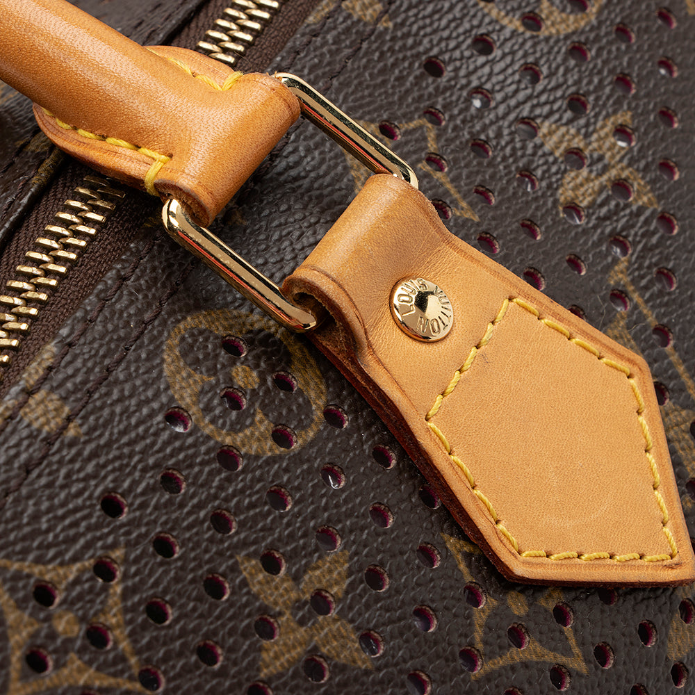 Louis Vuitton Limited Edition Monogram Canvas Perforated Speedy 30 Satchel (SHF-20760)