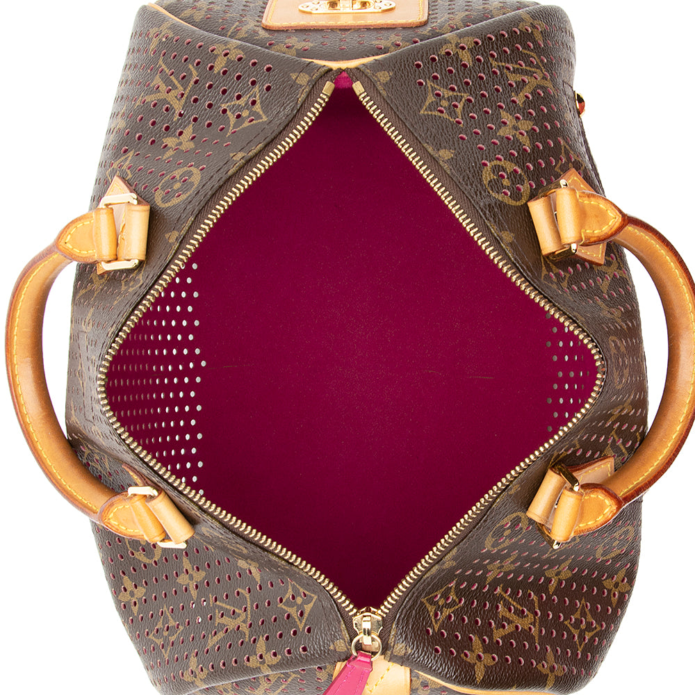 Louis Vuitton Limited Edition Monogram Canvas Perforated Speedy 30 Satchel (SHF-20760)