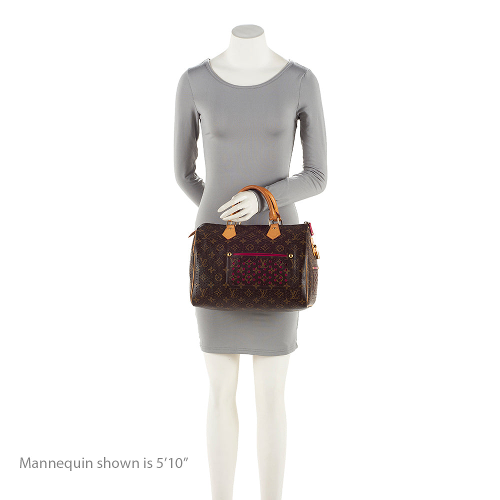 Louis Vuitton Limited Edition Monogram Canvas Perforated Speedy 30 Satchel (SHF-20760)