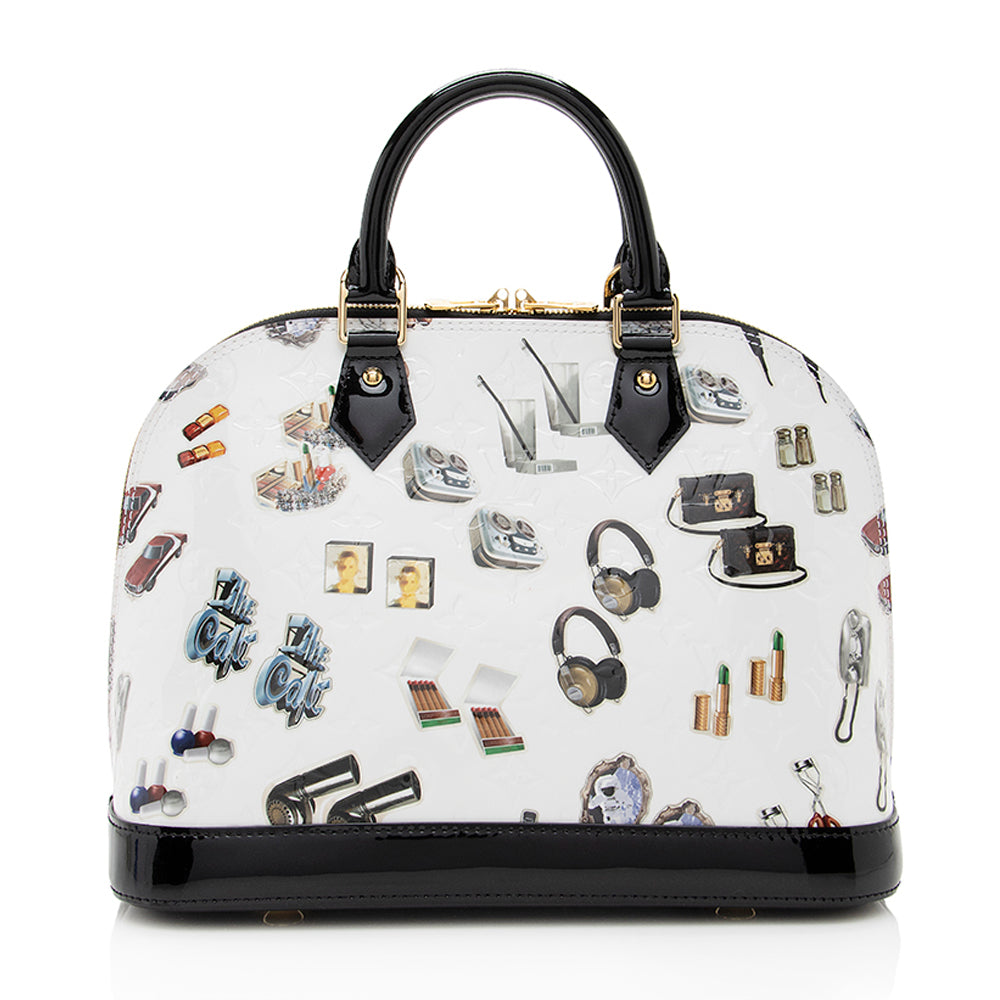 Louis Vuitton Limited Edition Monogram Vernis Stickers Alma PM Satchel (SHF-18637)