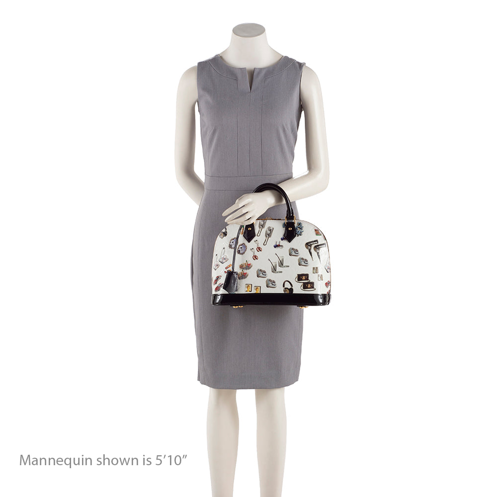 Louis Vuitton Limited Edition Monogram Vernis Stickers Alma PM Satchel (SHF-18637)