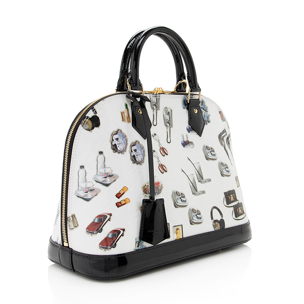 Louis Vuitton Limited Edition Monogram Vernis Stickers Alma PM Satchel (SHF-18637)