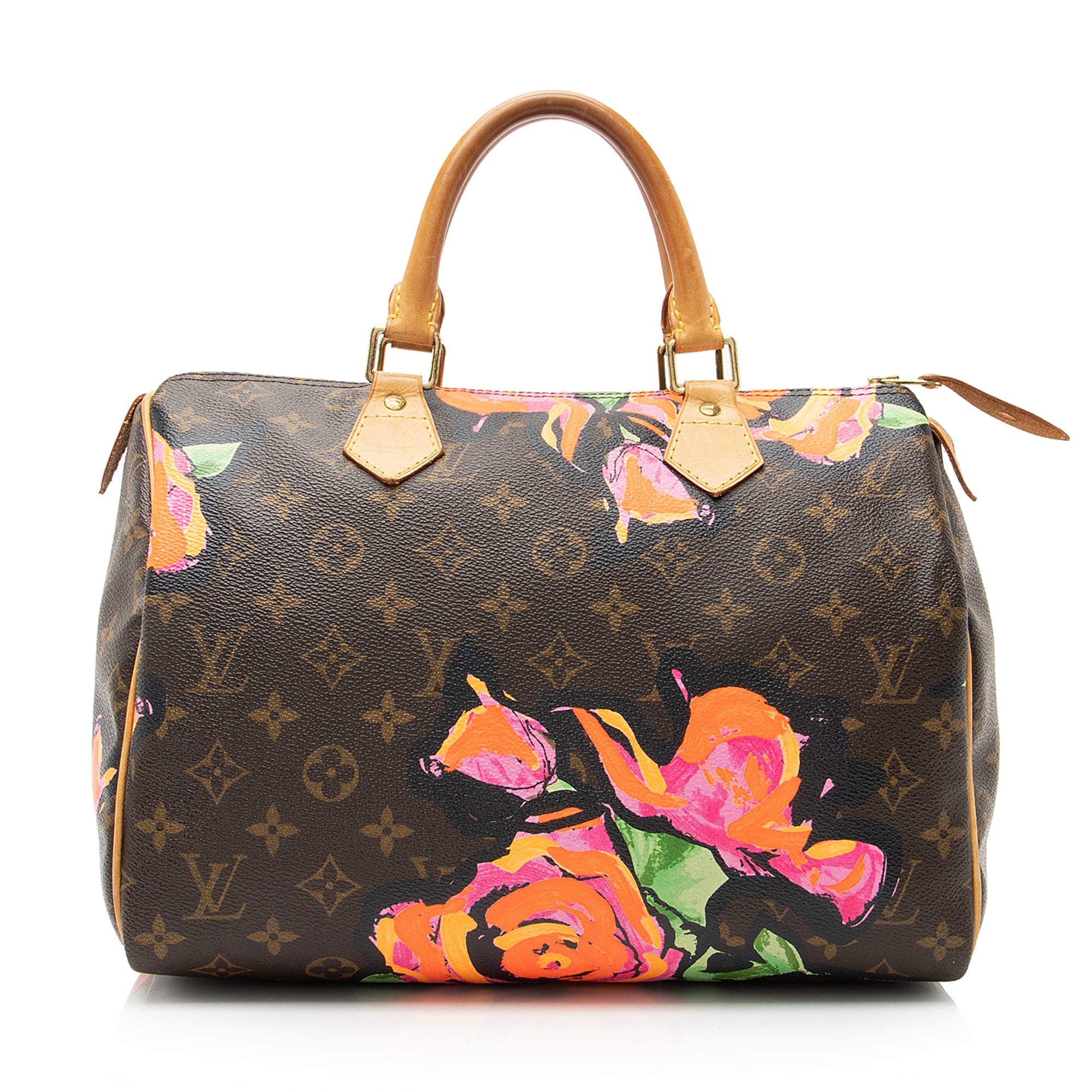 Louis Vuitton Limited Edition Monogram Canvas Roses Speedy 30 Satchel (SHF-22996)